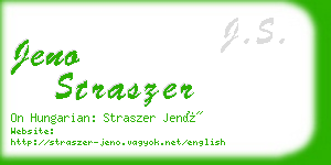 jeno straszer business card